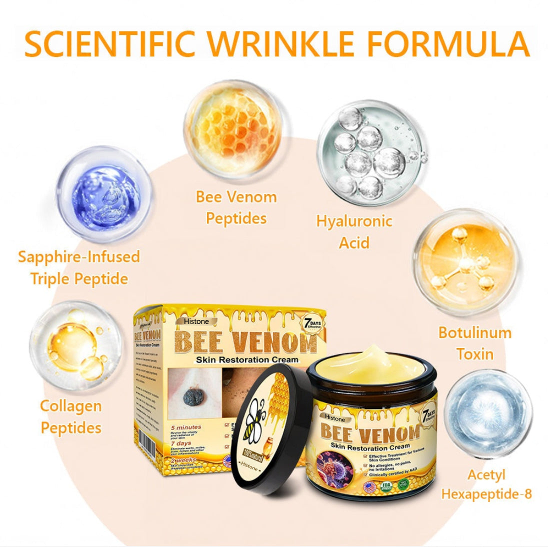 Made and Shipped from USA ✨Histone® 𝖡𝖾𝖾 𝗏𝖾𝗇𝗈𝗆 𝖲𝗄𝗂𝗇 𝖱𝖾𝗌𝗍𝗈𝗋𝖺𝗍𝗂𝗈𝗇 𝖢𝗋𝖾𝖺𝗆